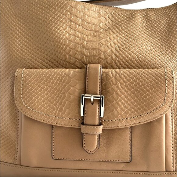 Coach F31283 Charlie Python Leather Hobo Tote Shoulder Handbag MSRP $498 - Picture 3 of 15